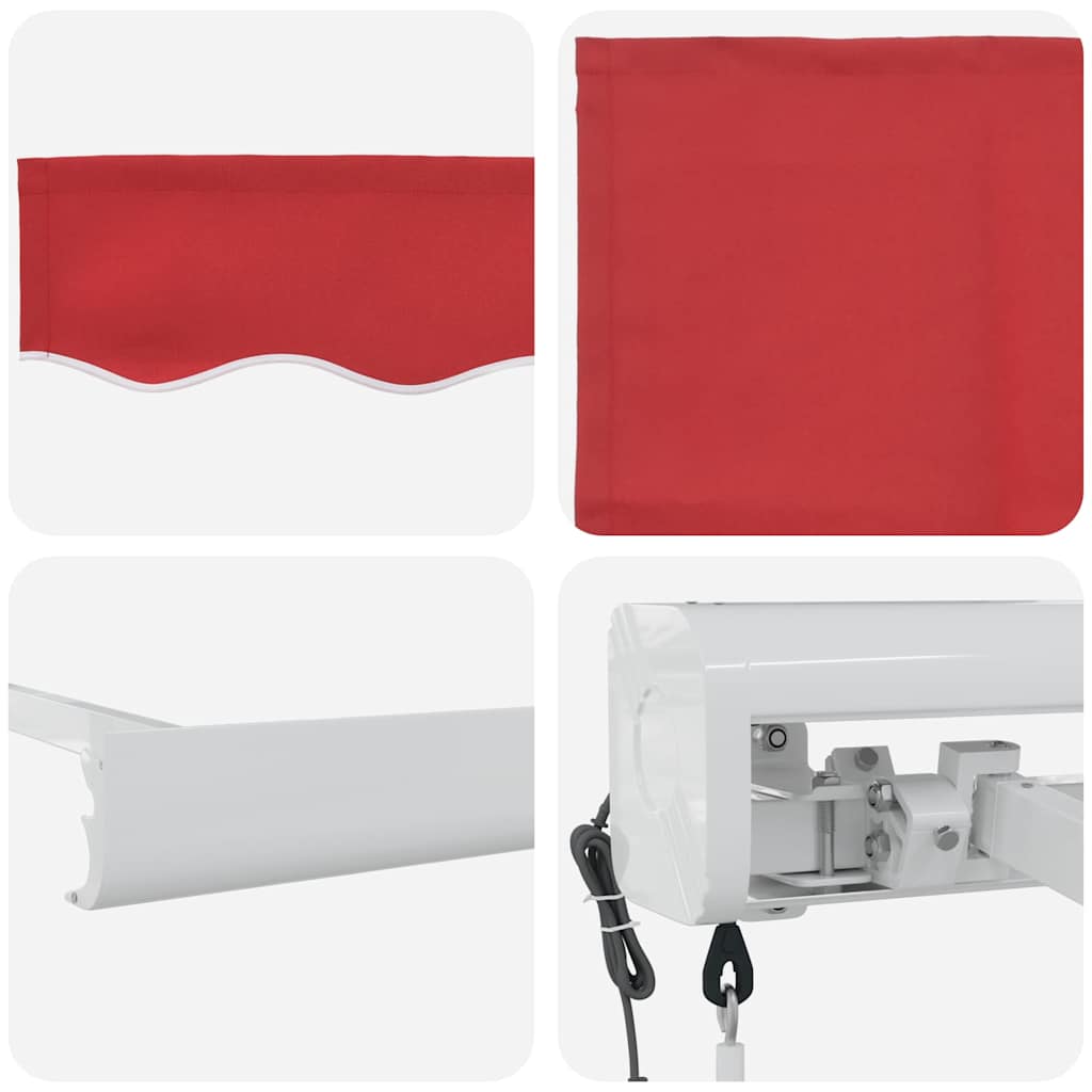 Tenda retrattile Rosso 500 x 300 x 165 cm Tessuto e Metallo