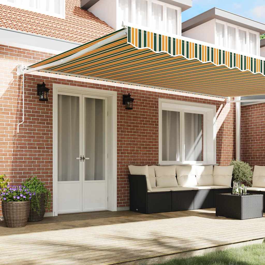 Tenda retrattile Verde 500 × 300 cm Poliestere e Metallo