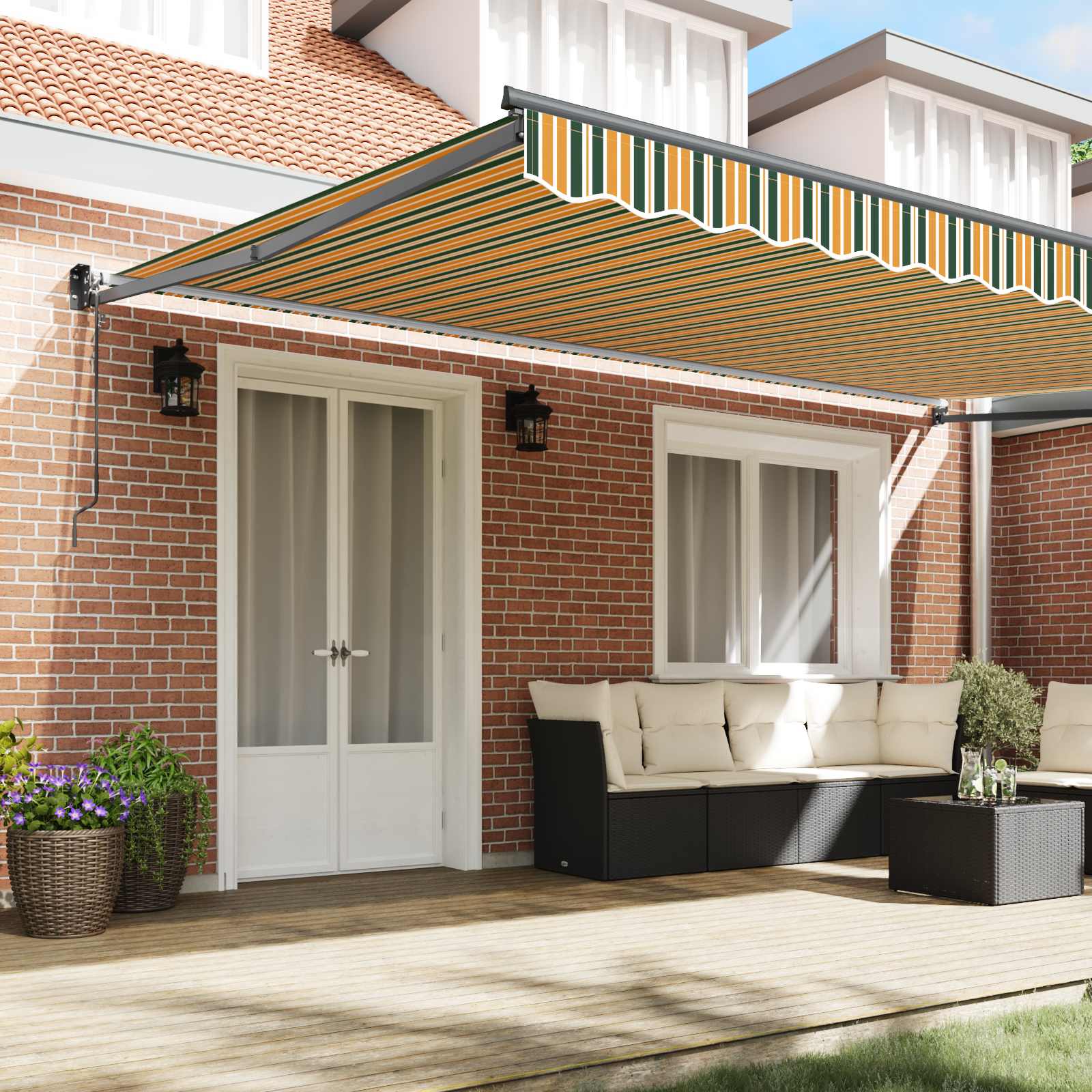 Tenda retrattile Multicolore 500 × 300 cm Poliestere e Metallo