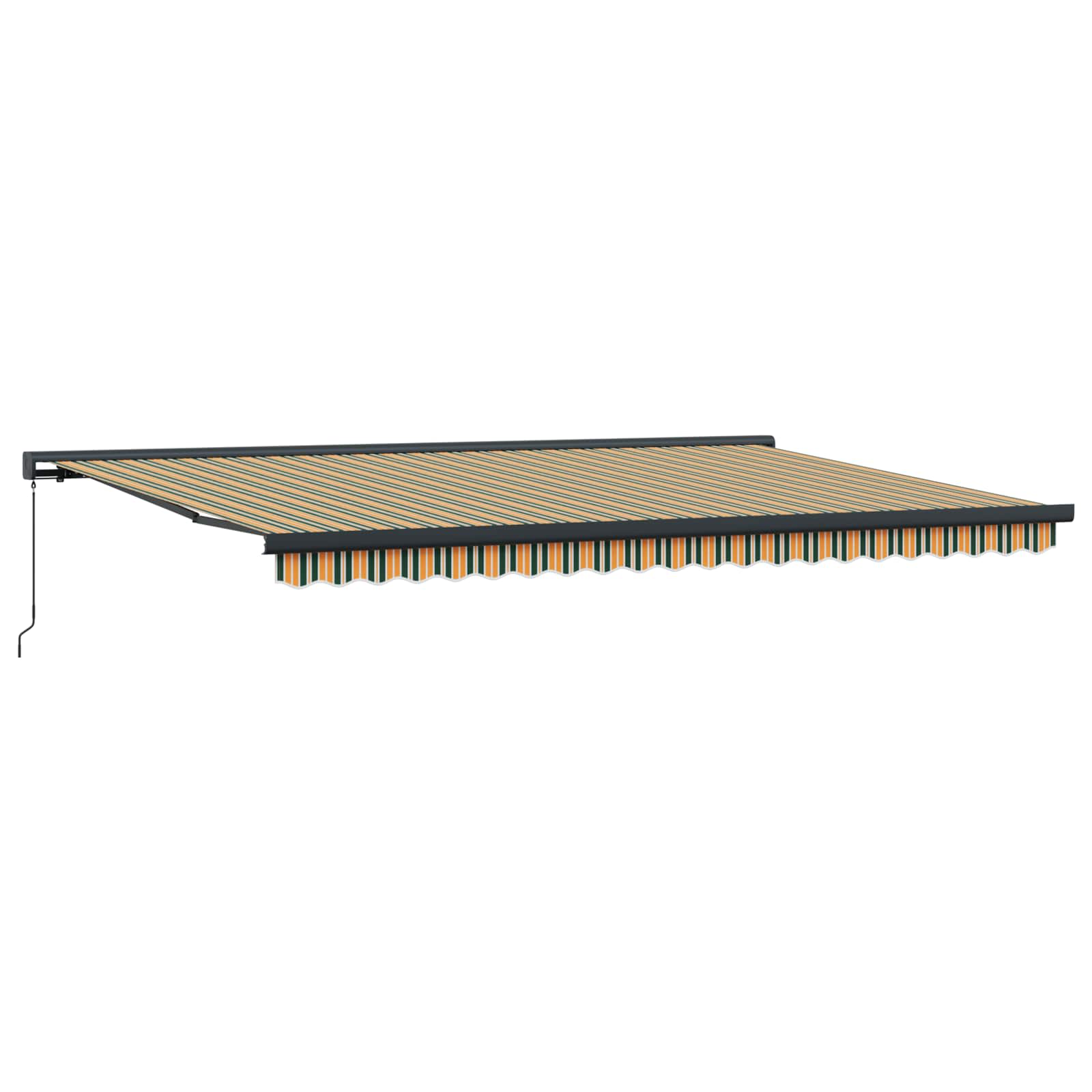 Tenda retrattile Verde e Giallo 500 × 300 cm Tela e Alluminio