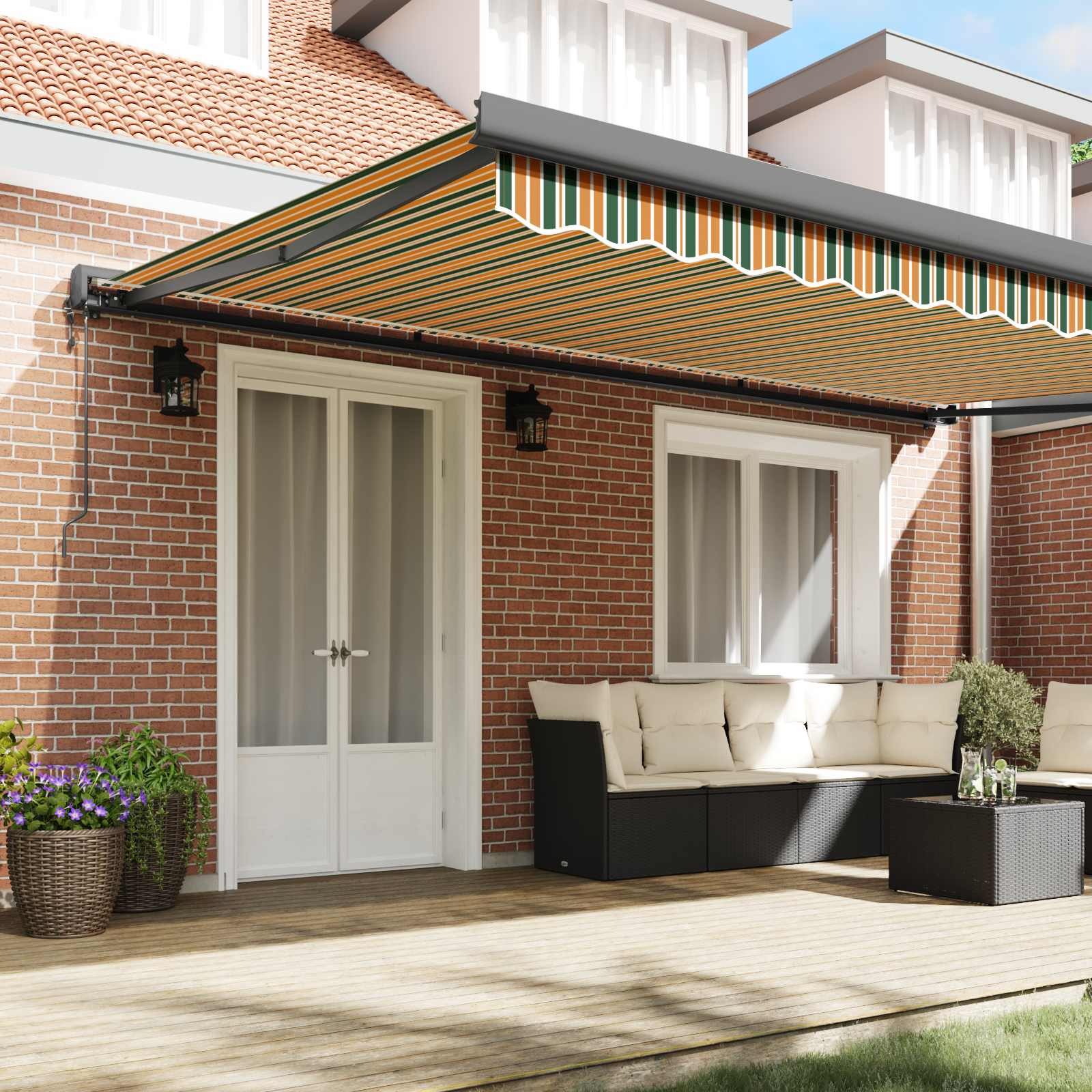 Tenda retrattile Verde e Giallo 500 x 300 x 165 cm