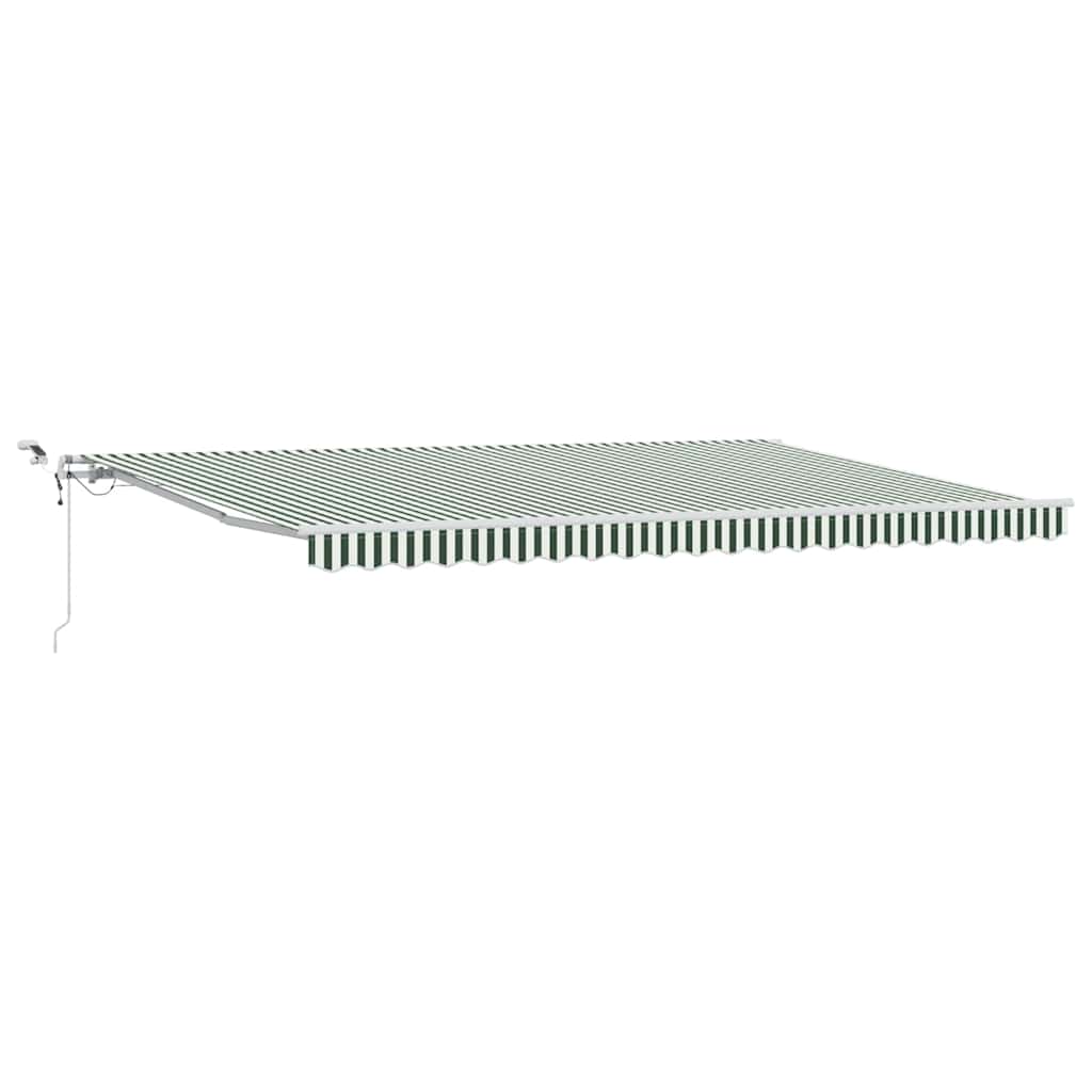 Tenda retrattile Verde e Bianco 500 × 300 cm Poliestere