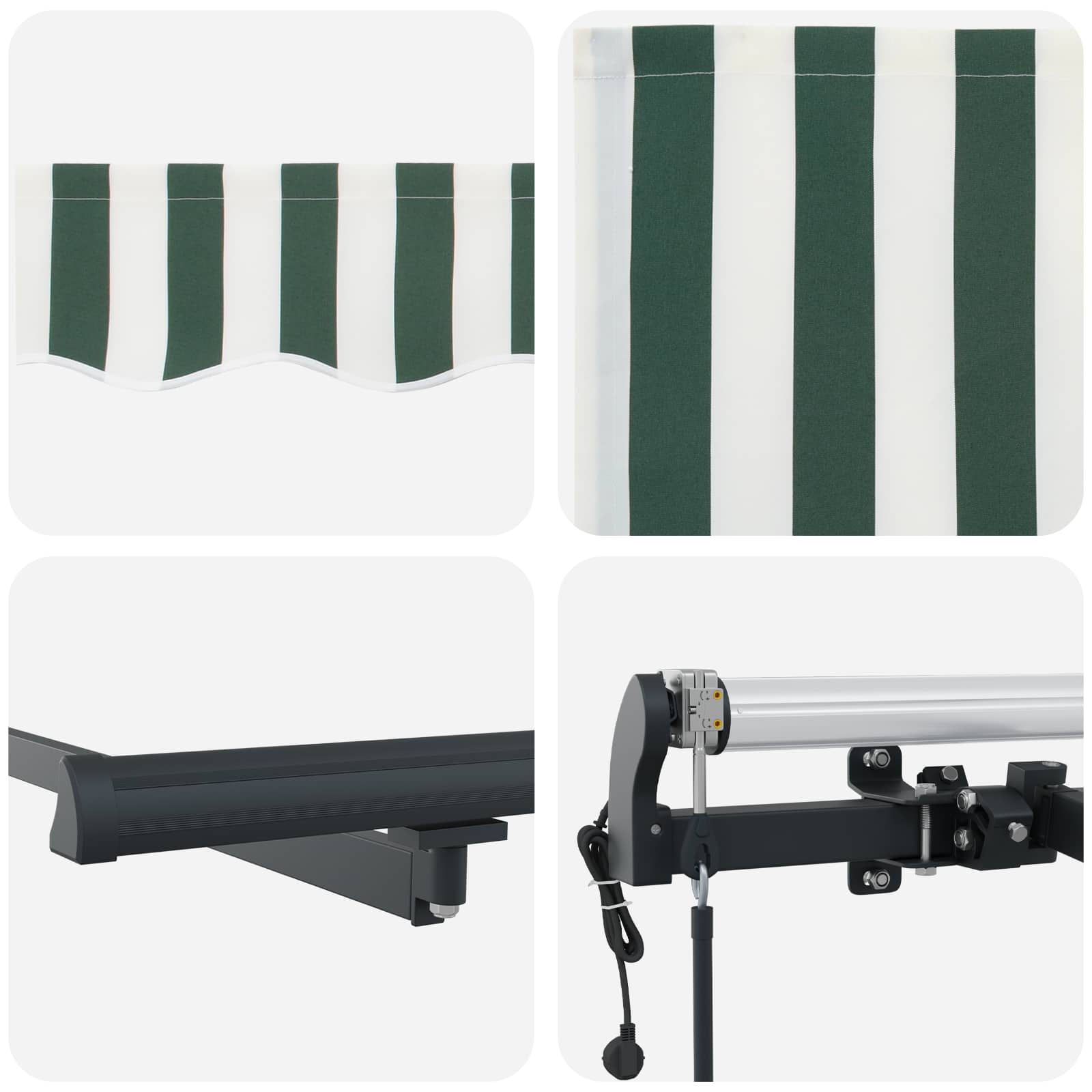 Tenda retrattile Verde e Bianco 500 × 300 cm