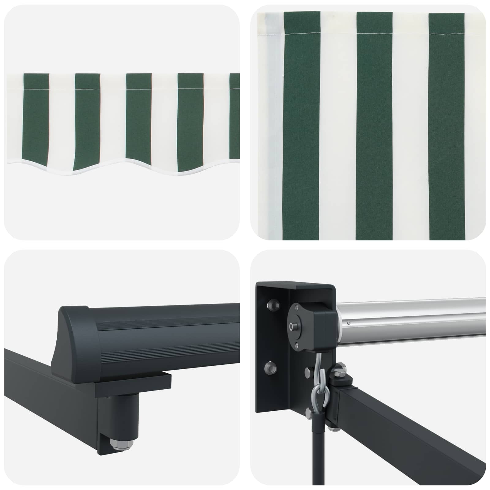 Tenda retrattile Verde 500 × 300 cm 100% Poliestere e Alluminio