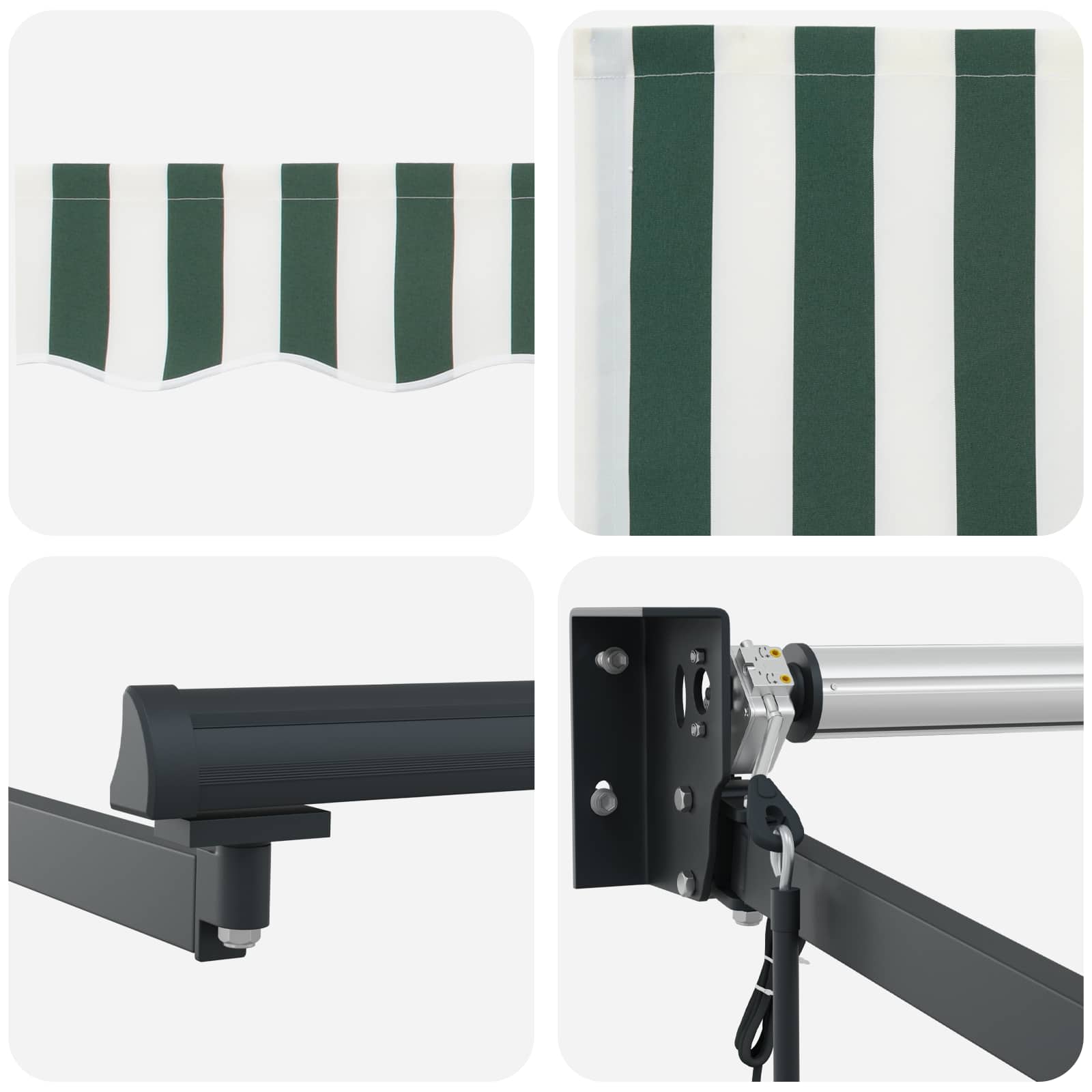 Tenda retrattile Verde e Bianco 500 × 300 cm