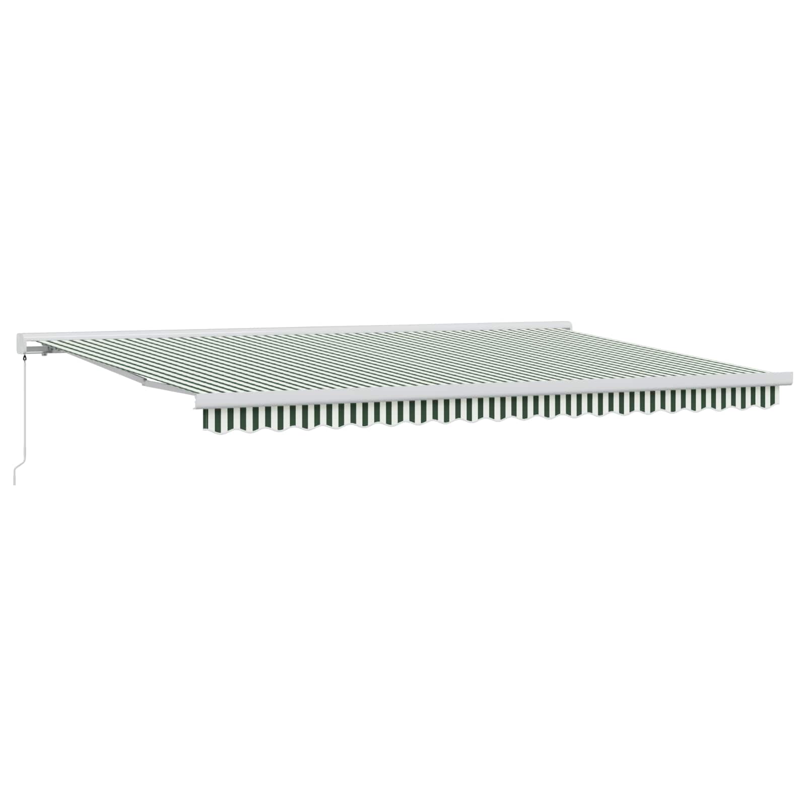 Tenda retrattile Verde e Bianco 500 × 300 cm Tela e Alluminio