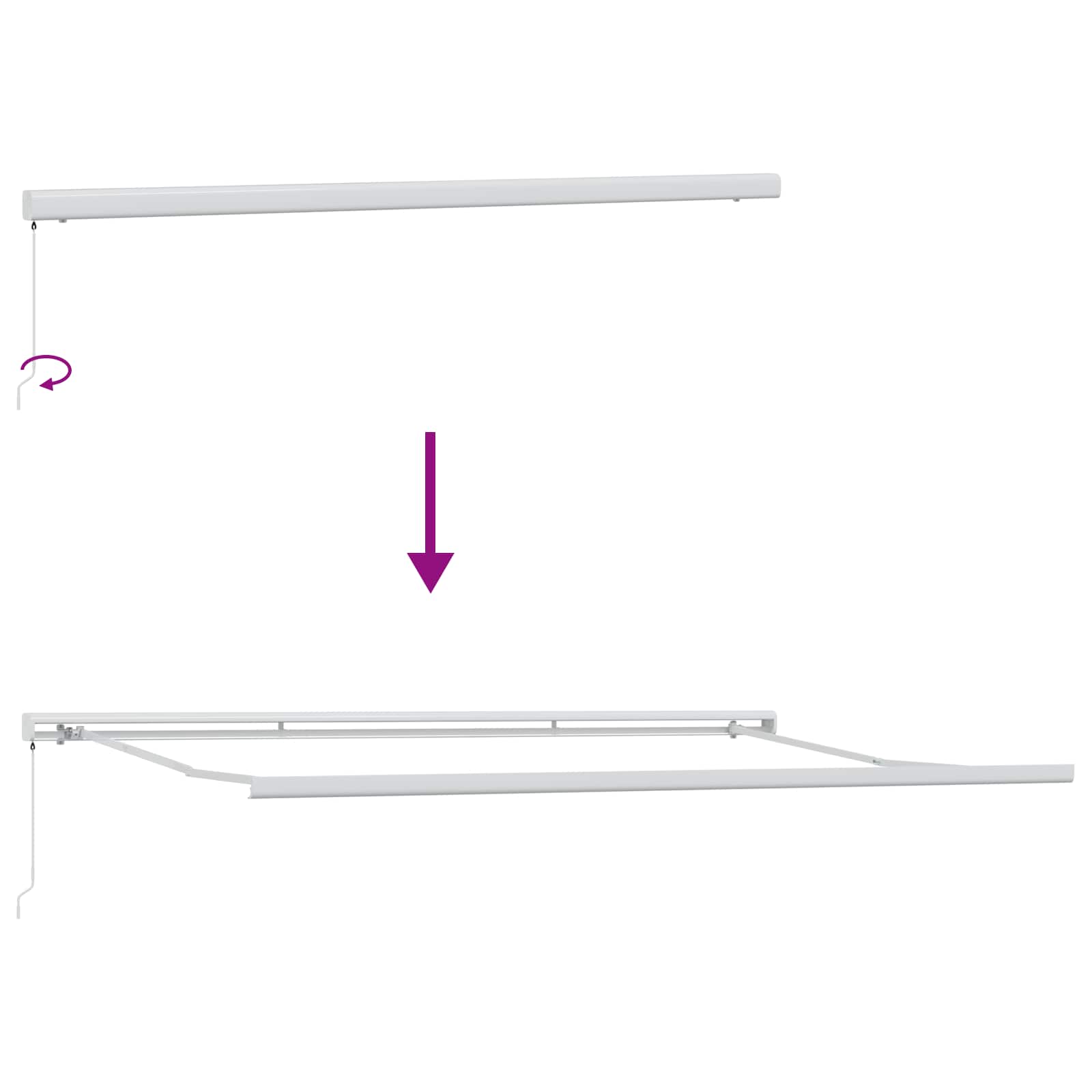 Tenda retrattile Verde e Bianco 500 × 300 cm Tela e Alluminio