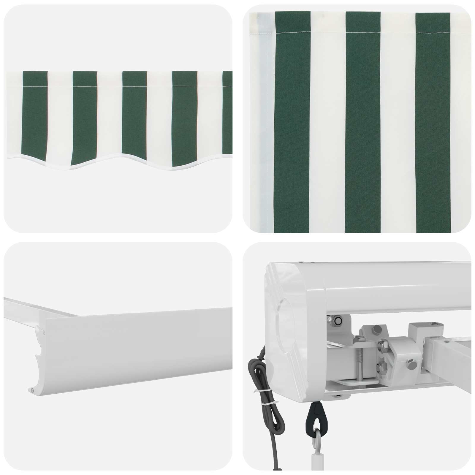 Tenda retrattile Verde e Bianco 500 x 300 x 165 cm