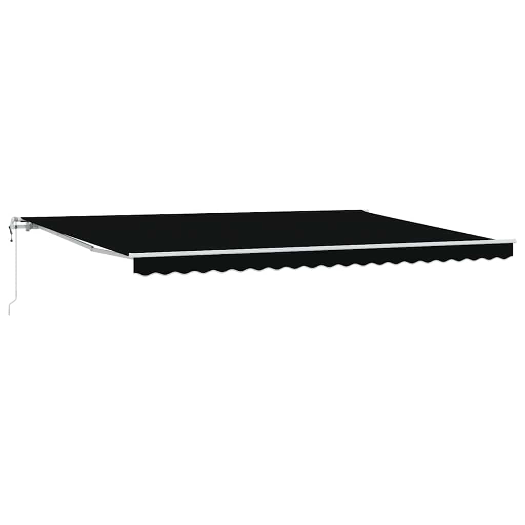 Tenda retrattile Nero 500 × 350 cm Tessuto e Alluminio