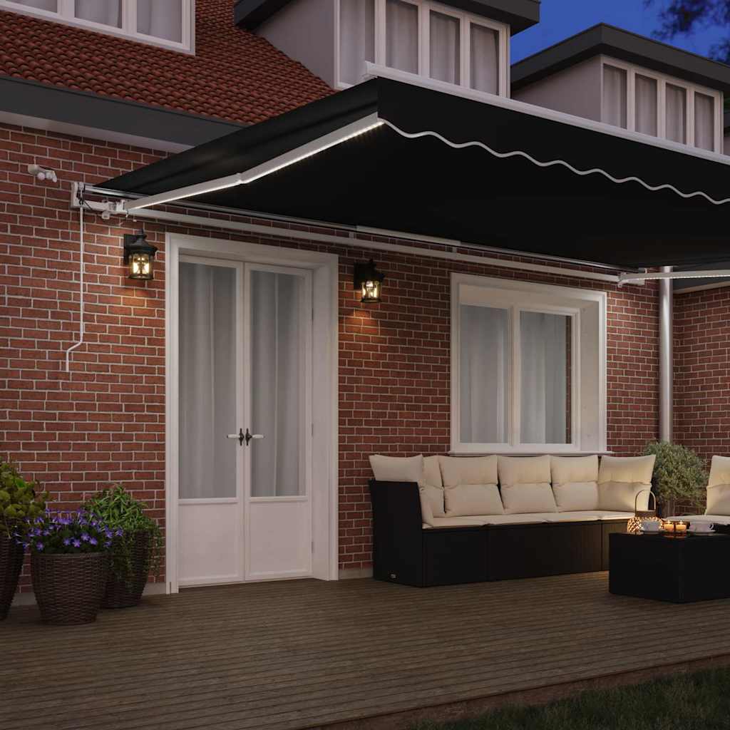 Tenda retrattile Nero 500 × 350 cm Poliestere