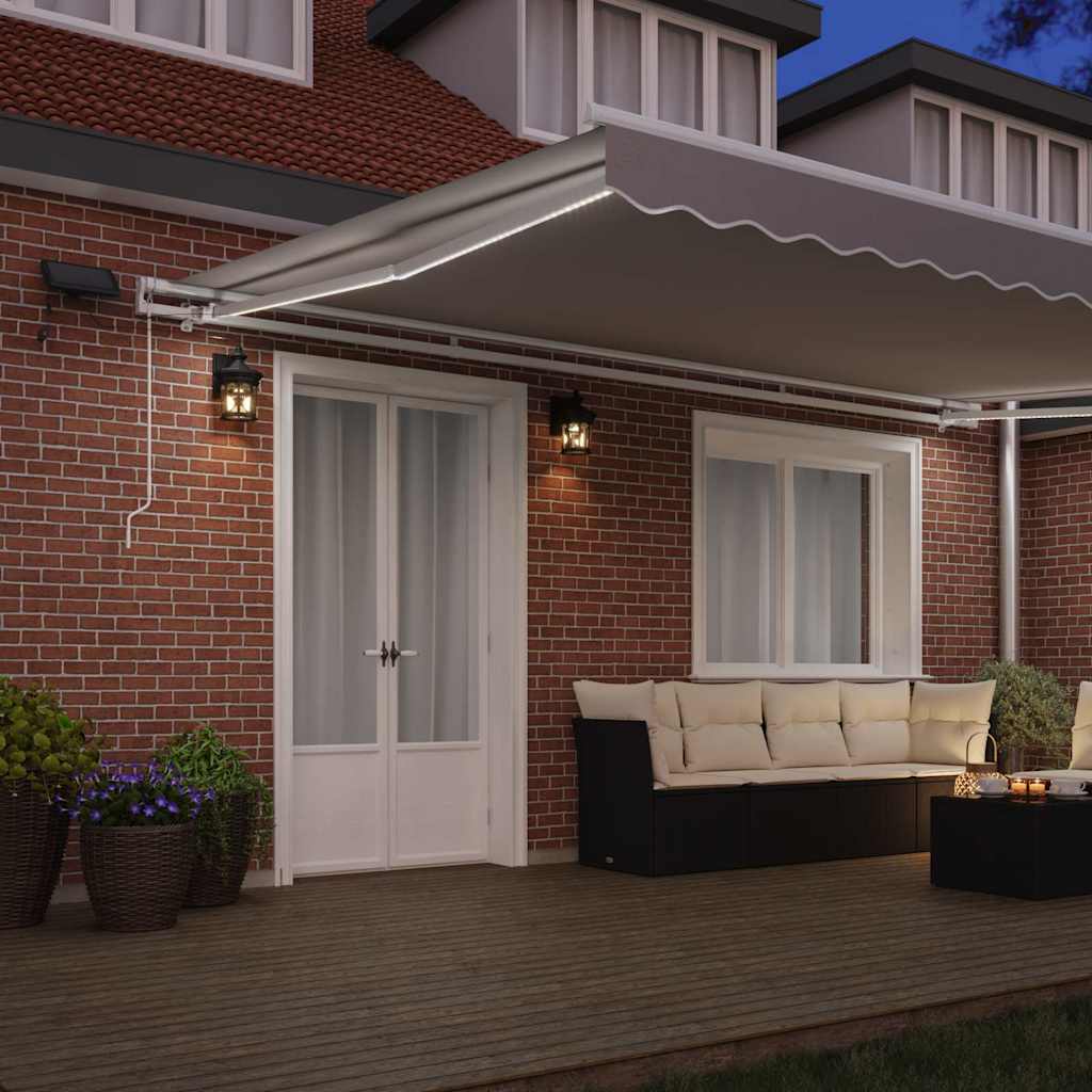 Tenda retrattile Grigio Chiaro 500 × 350 cm Tessuto e Alluminio