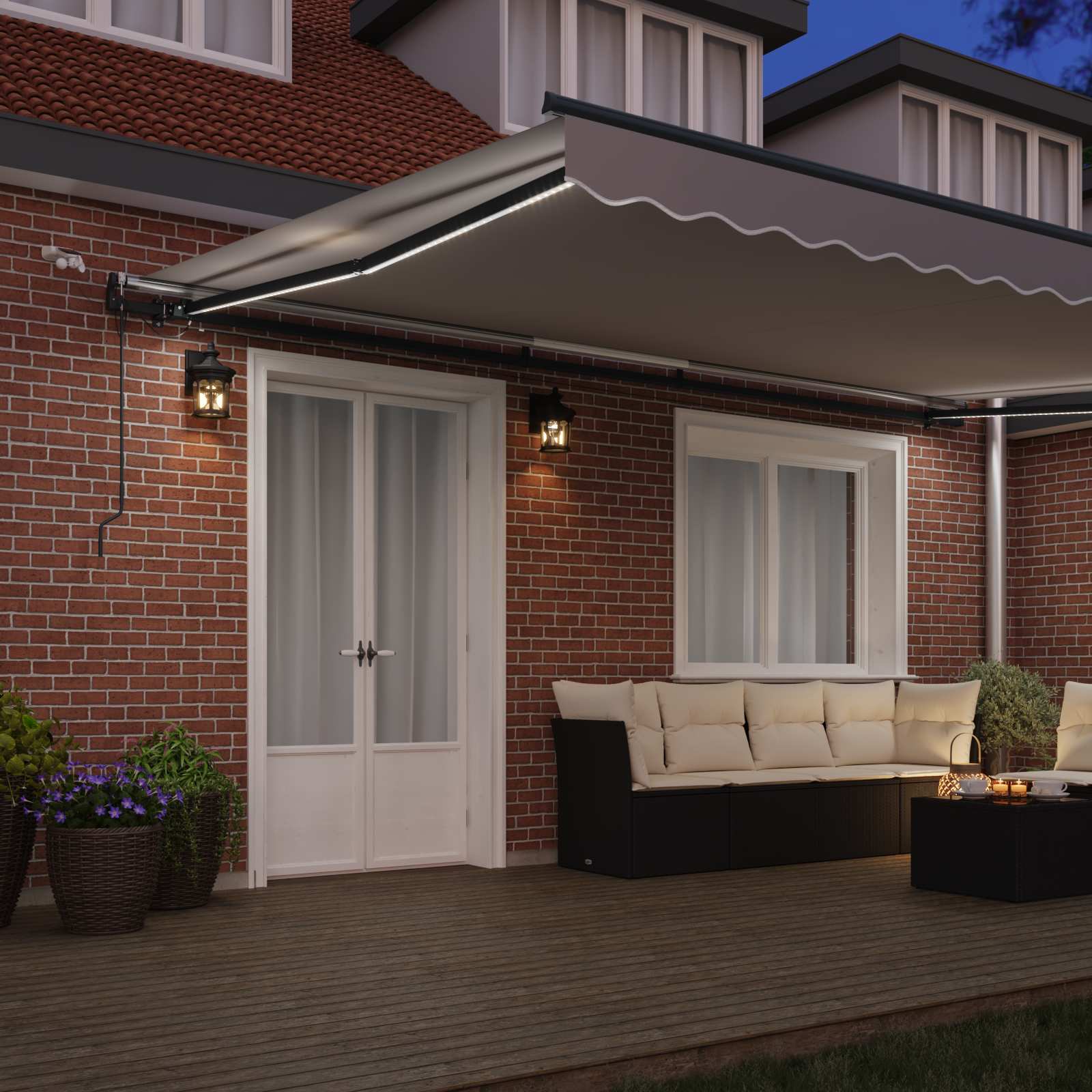 Tenda retrattile Grigio Chiaro 500 × 350 cm Poliestere