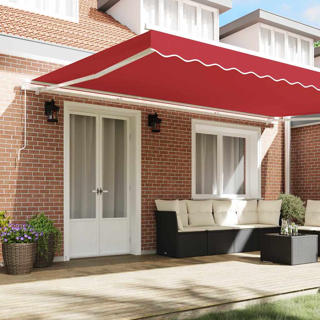 Tenda retrattile Rosso 500 × 350 cm Poliestere e Alluminio