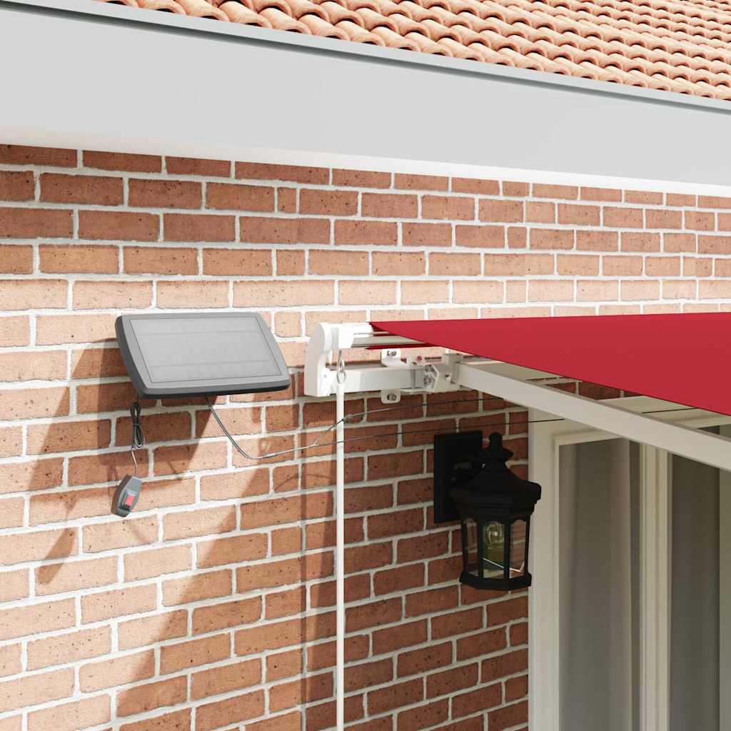 Tenda retrattile Rosso 500 × 350 cm Tessuto e Alluminio