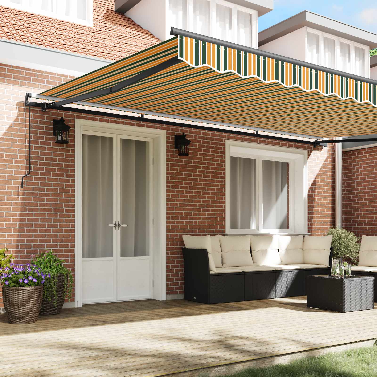 Tenda retrattile Verde e giallo 500 × 350 cm