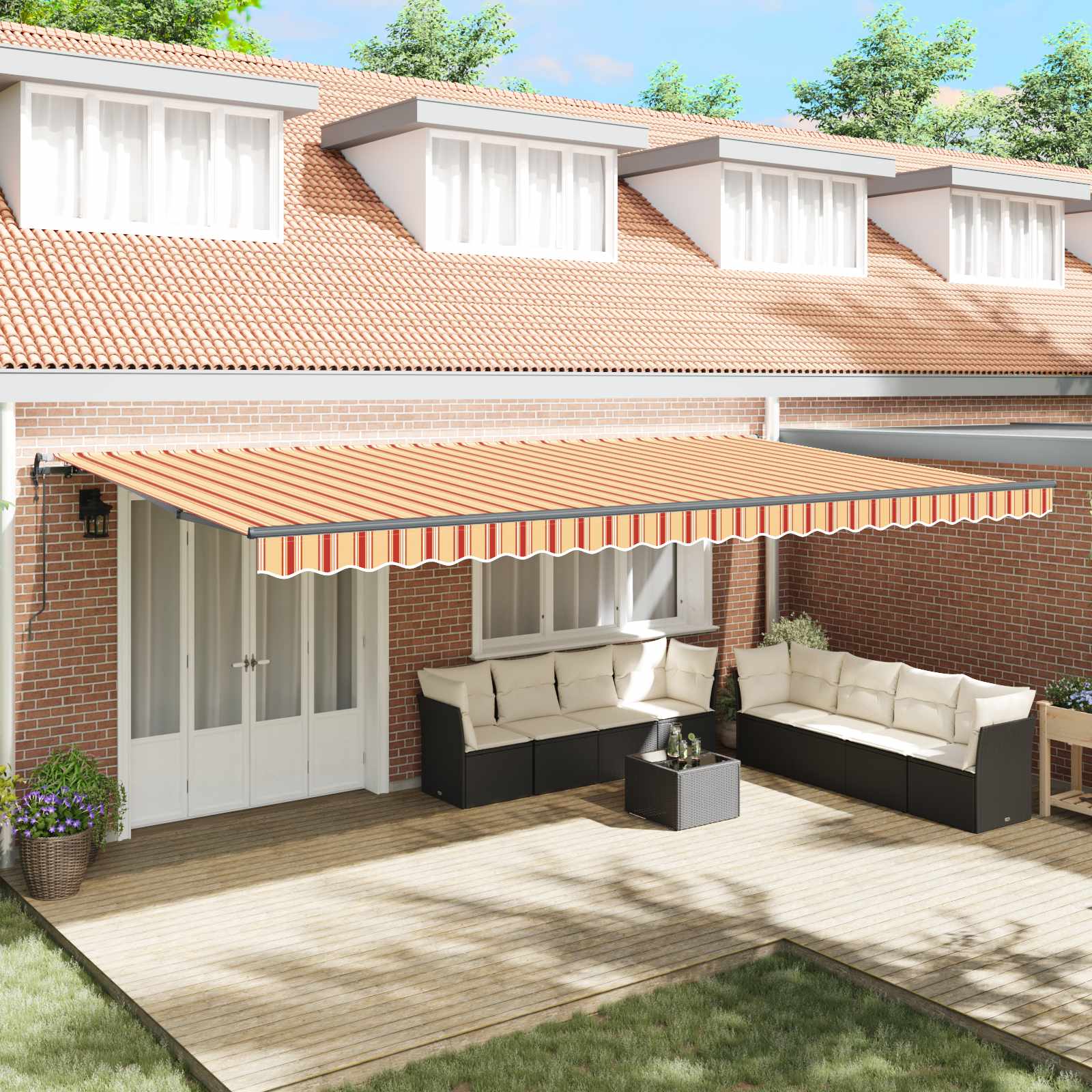 Tenda retrattile Giallo e Arancione 600 × 300 cm