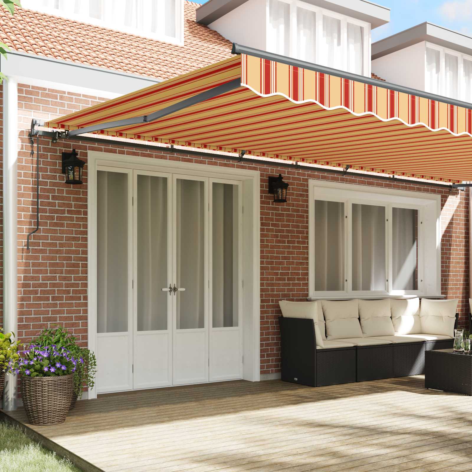 Tenda retrattile Giallo e Arancione 600 × 300 cm