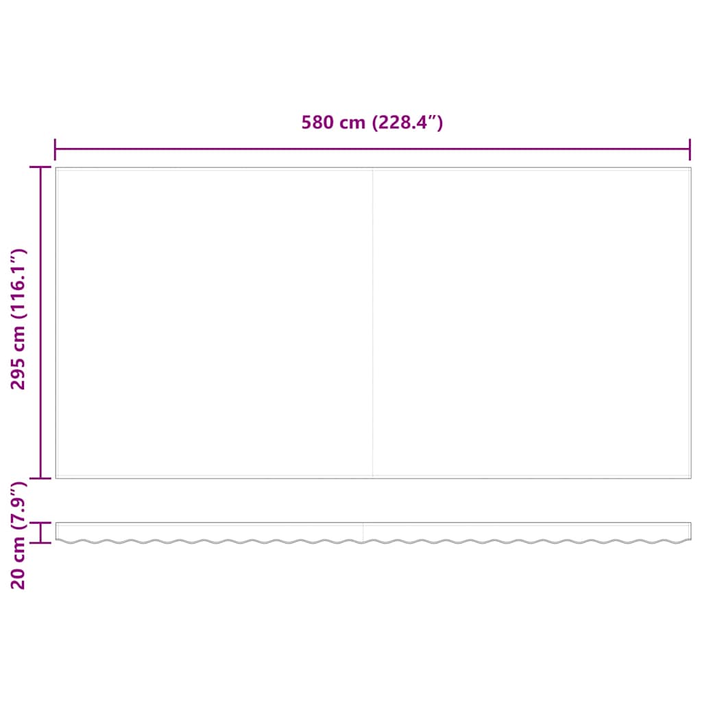 Tenda retrattile Rosso e Bianco 600 × 300 cm Poliestere