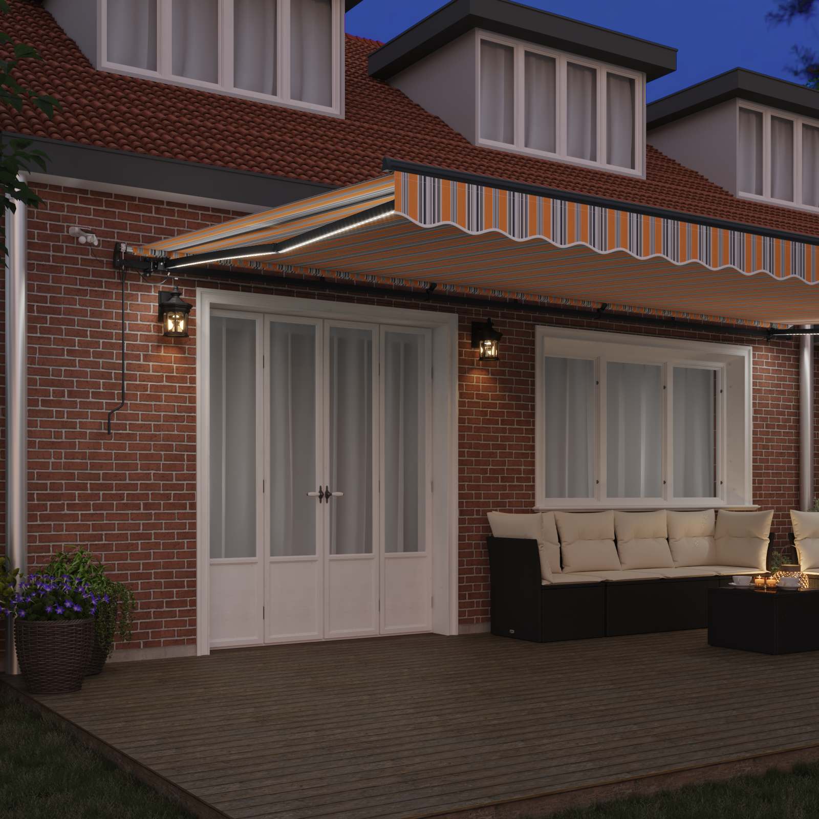 Tenda retrattile Multicolore 600 × 300 cm Poliestere