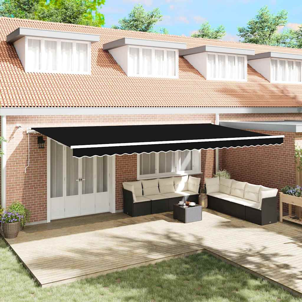Tenda retrattile Nero 600 × 300 cm Poliestere