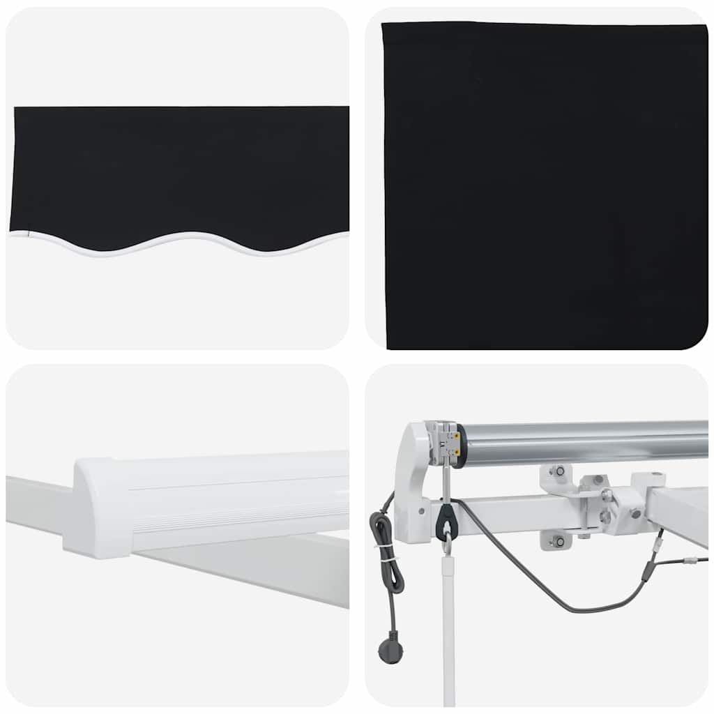 Tenda retrattile Nero 600 × 300 cm Poliestere