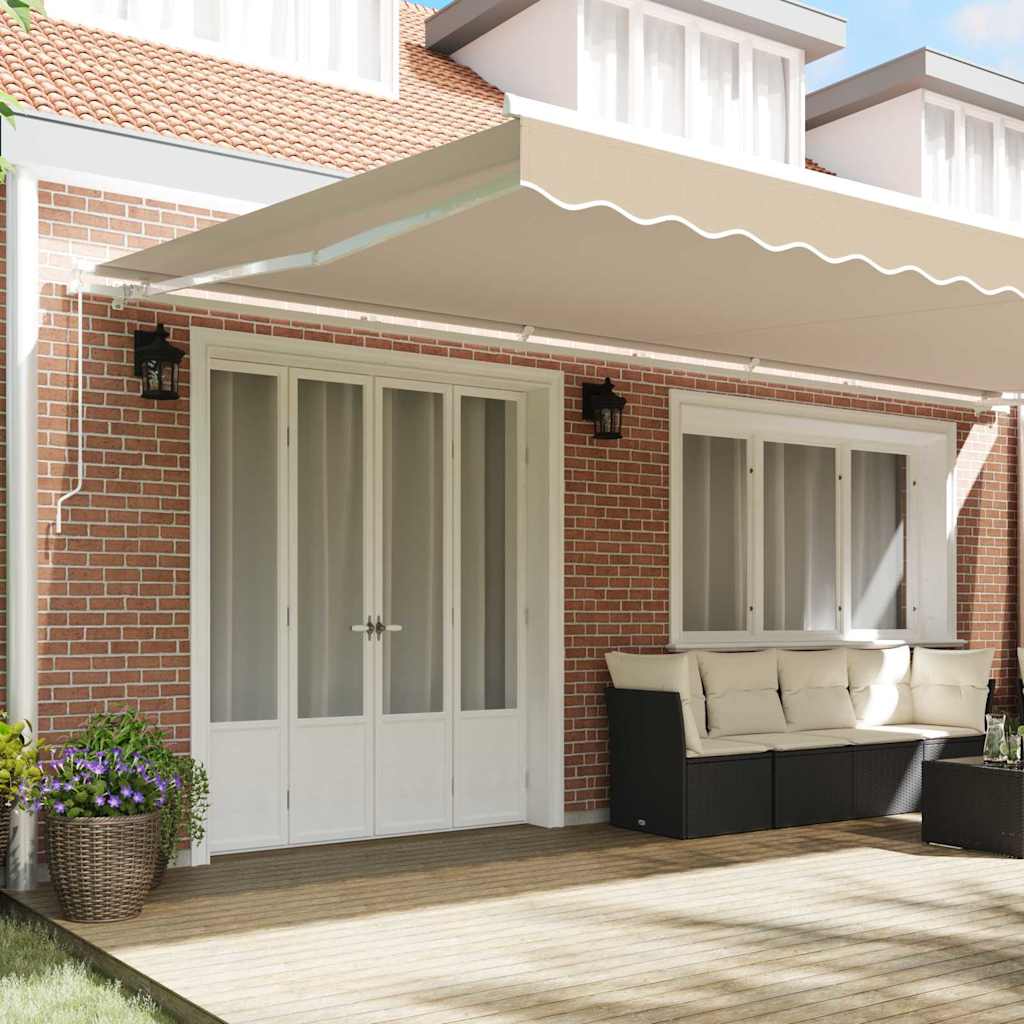 Tenda retrattile Beige 600 × 300 cm Poliestere e Alluminio