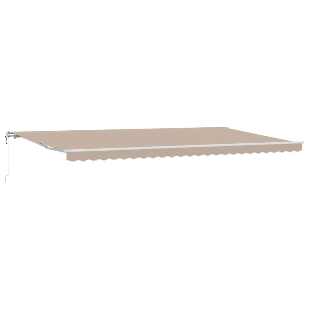 Tenda retrattile Beige 600 × 300 cm Tessuto e Alluminio