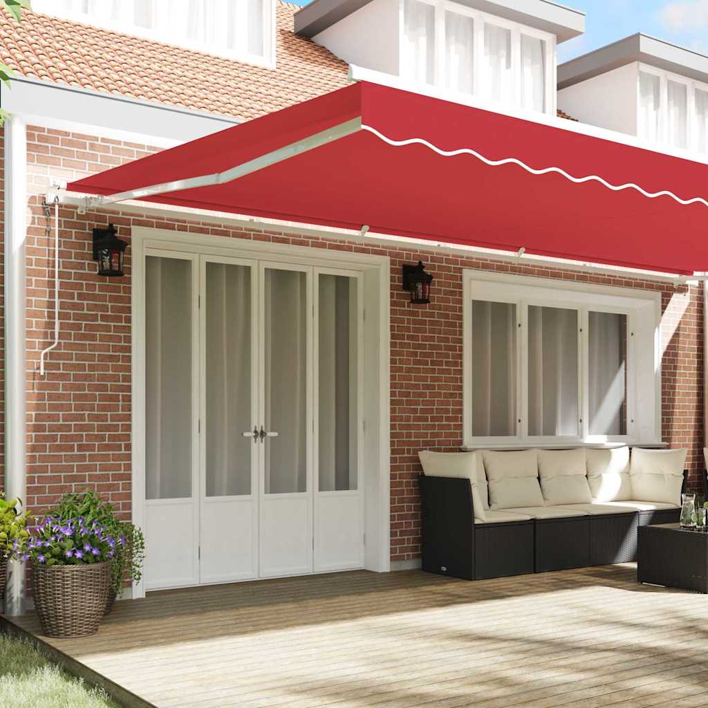 Tenda retrattile Rosso 600 × 300 cm Tessuto e Alluminio