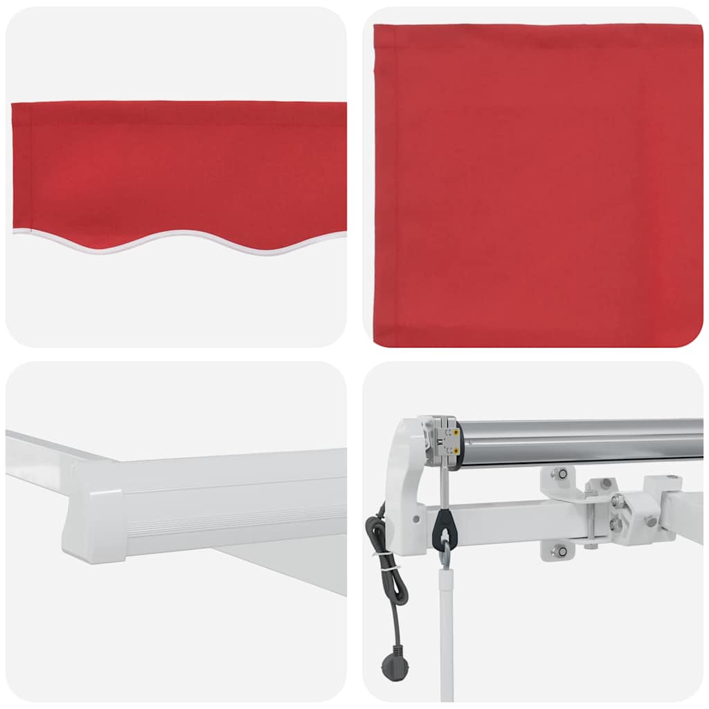 Tenda retrattile Rosso 600 × 300 cm Tessuto e Alluminio