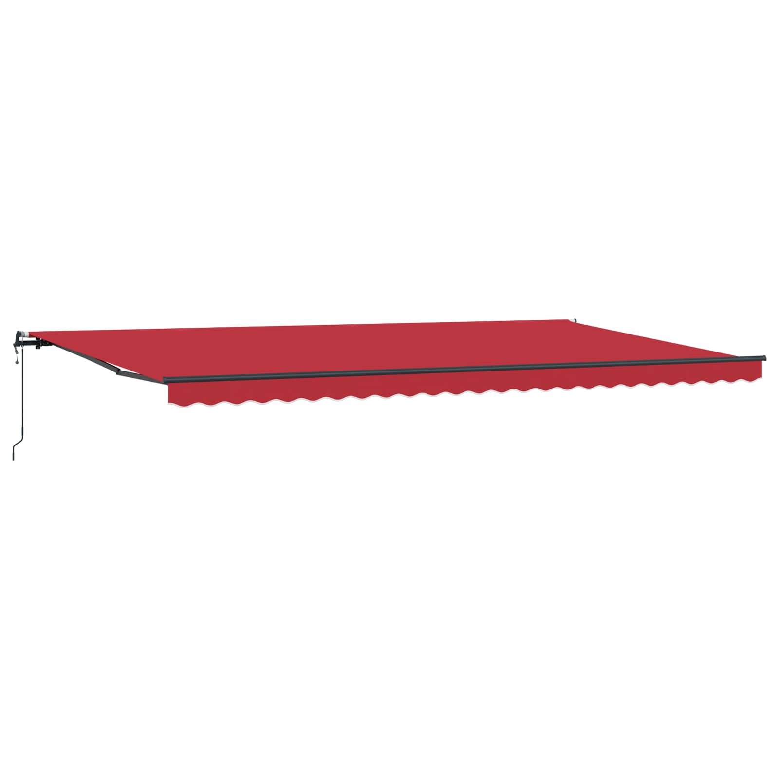 Tenda retrattile Rosso 600 × 300 cm Tessuto e Alluminio