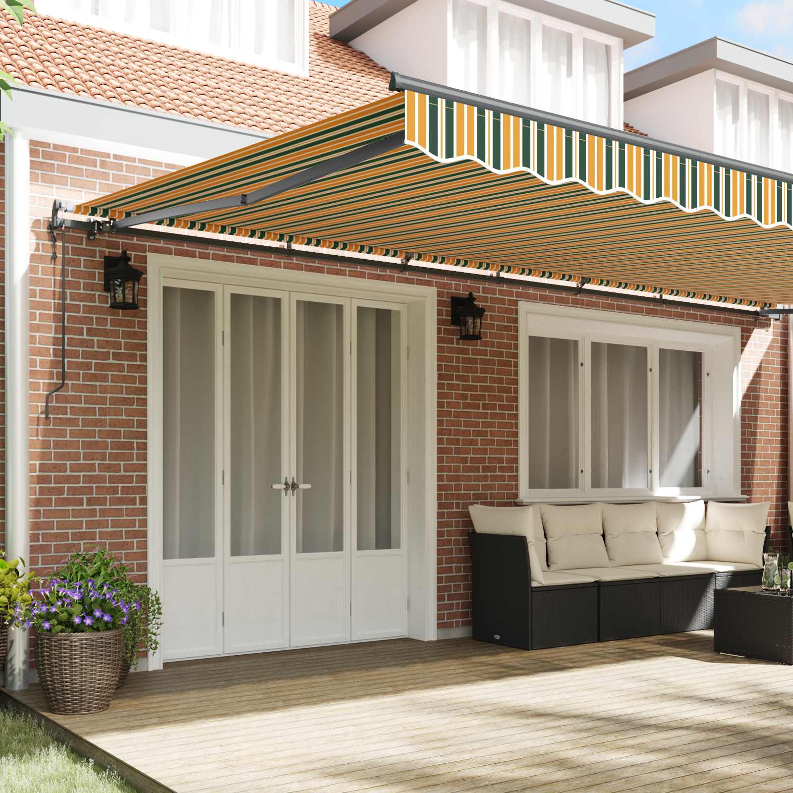 Tenda retrattile Verde e giallo 600 × 300 cm
