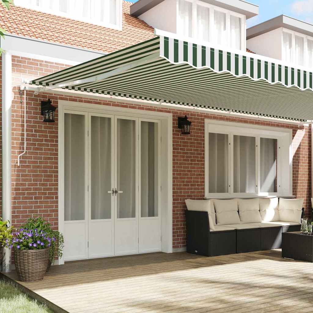 Tenda retrattile Verde e Bianco 600 × 300 cm