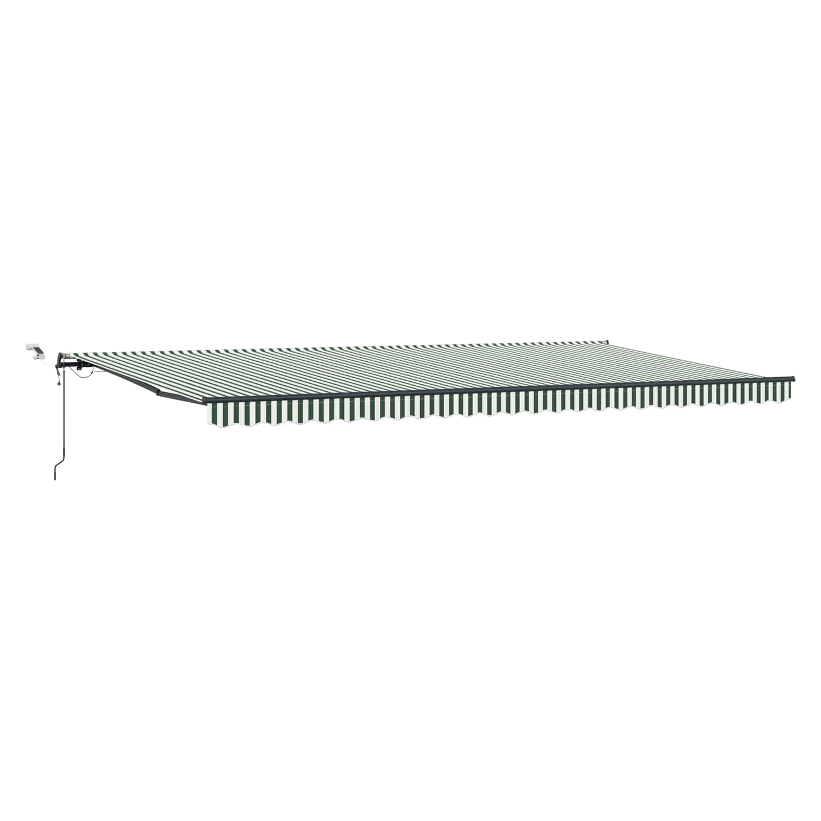 Tenda retrattile Verde e Bianco 600 × 300 cm Poliestere