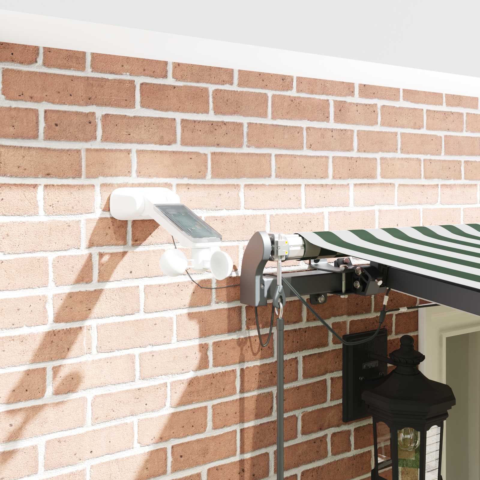 Tenda retrattile Verde e Bianco 600 × 300 cm Poliestere
