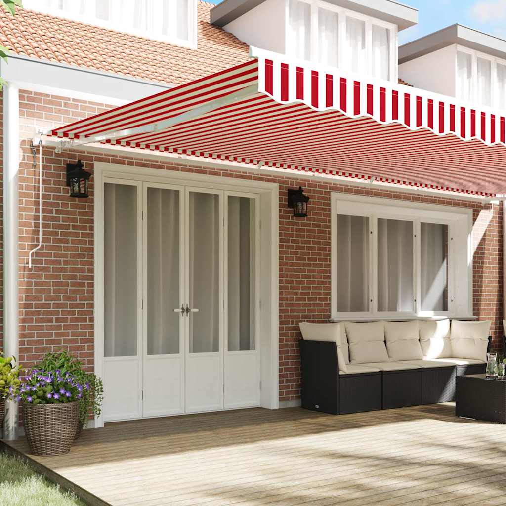 Tenda retrattile Rosso e Bianco 600 × 350 cm