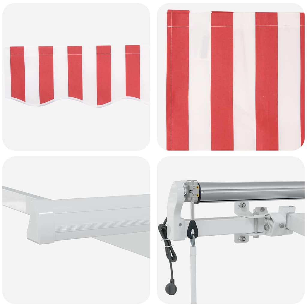 Tenda retrattile Rosso e Bianco 600 × 350 cm