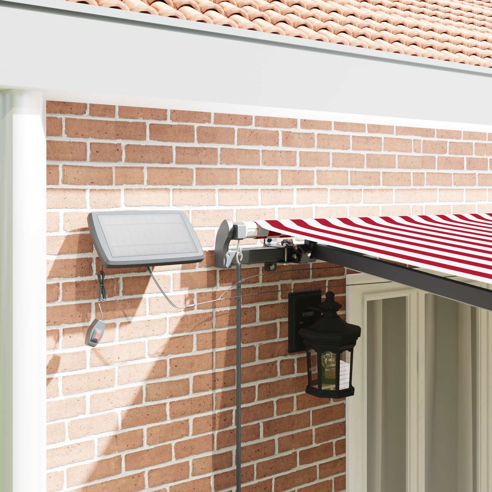 Tenda retrattile Rosso e Bianco 600 × 350 cm