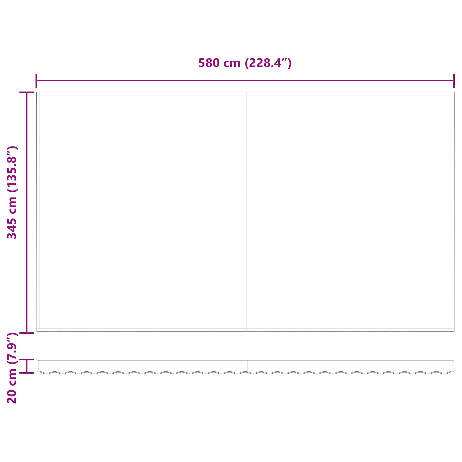 Tenda retrattile Multicolore 600 × 350 cm Poliestere