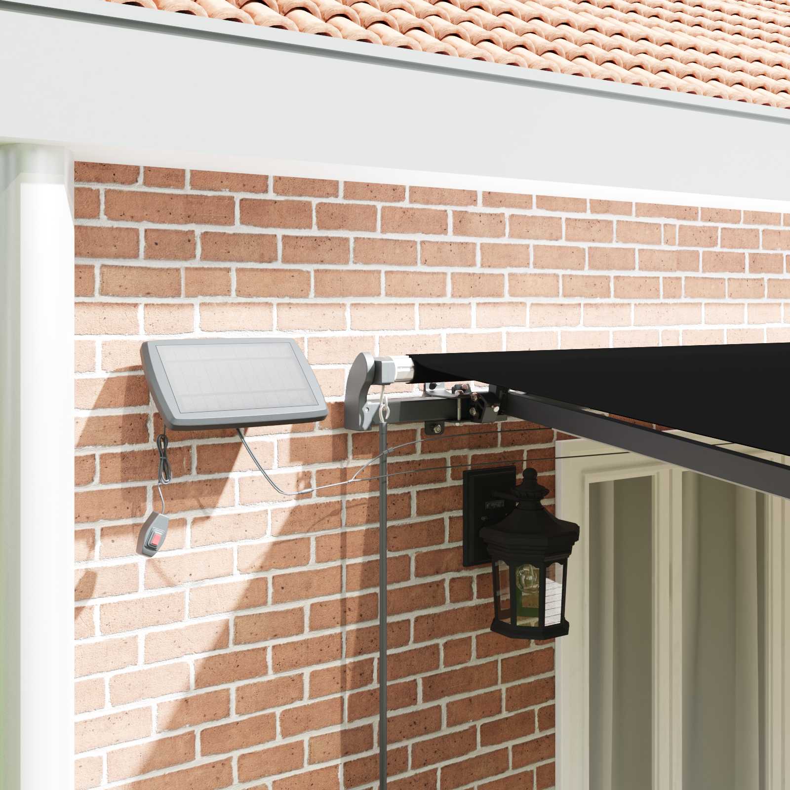 Tenda retrattile Nero 600 × 350 cm Tessuto e Alluminio