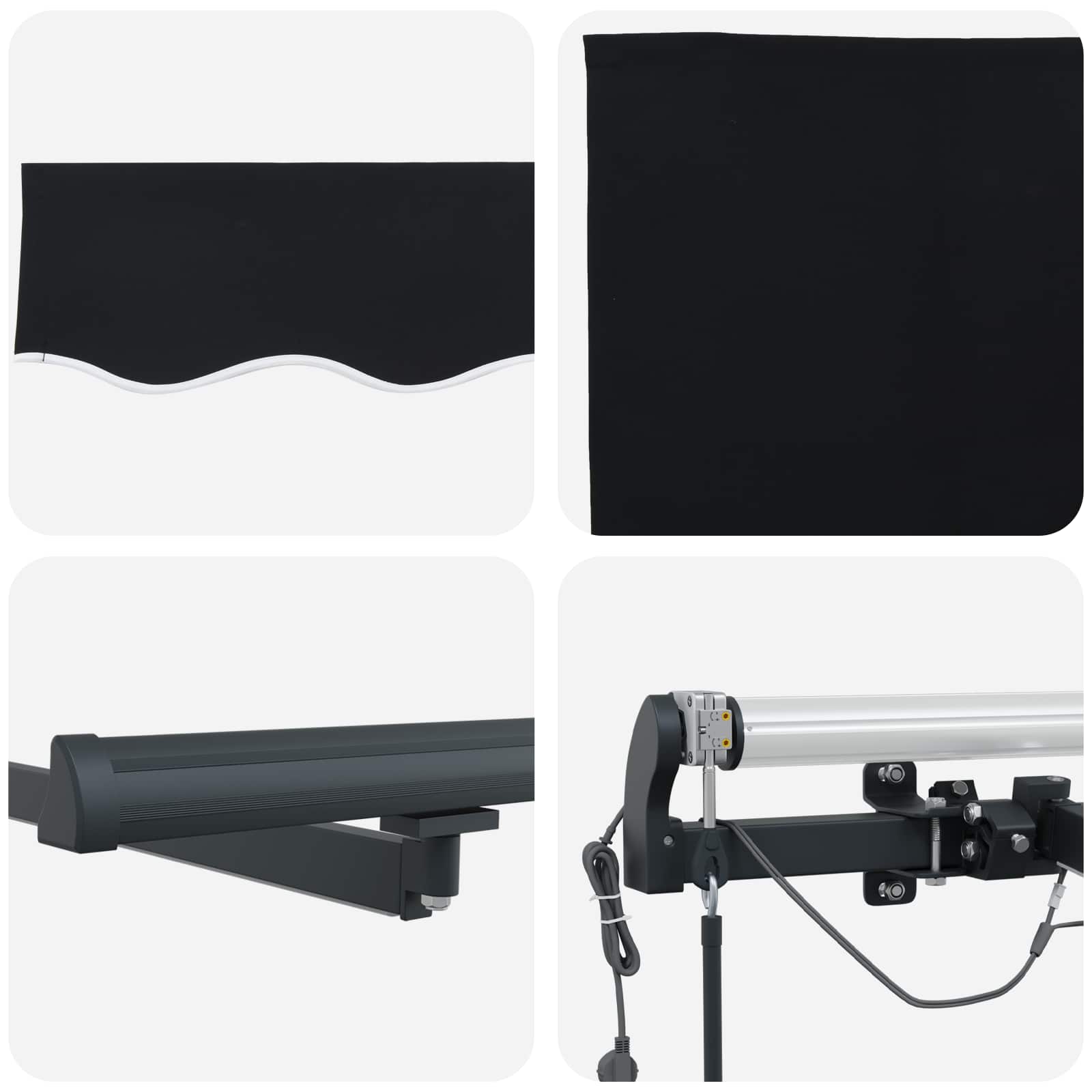 Tenda retrattile Nero 600 × 350 cm Poliestere