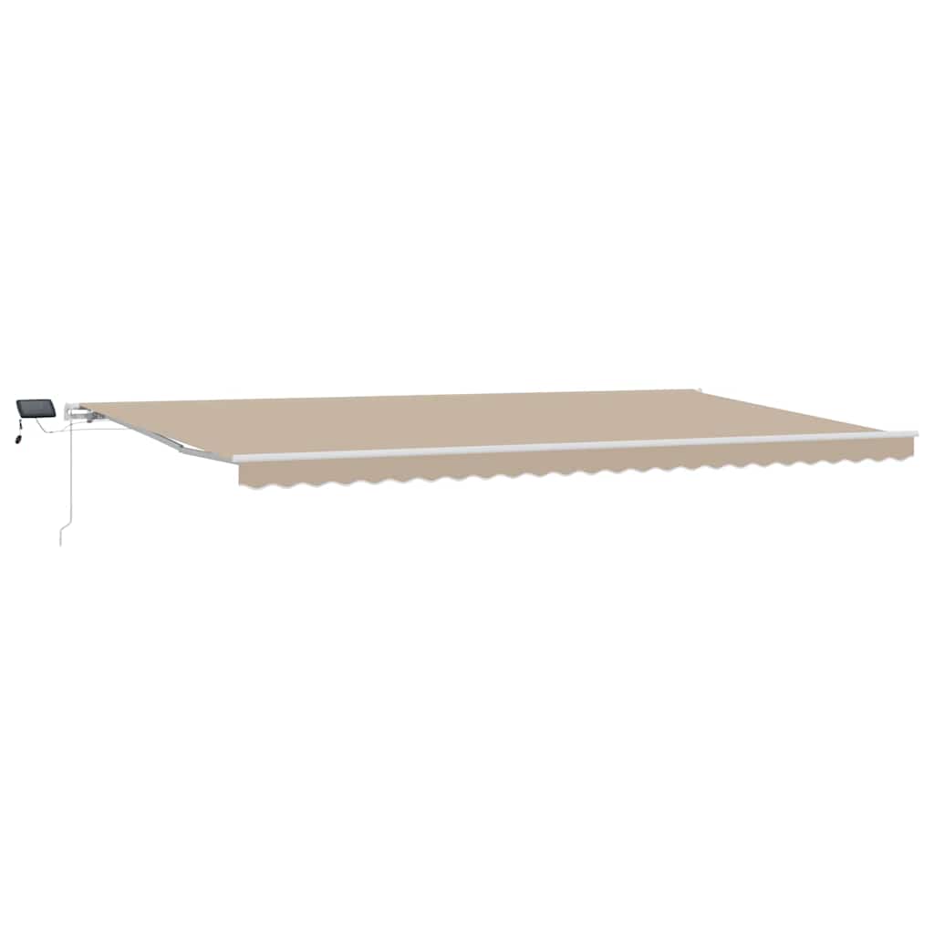 Tenda retrattile Beige 600 × 350 cm Tessuto e Alluminio