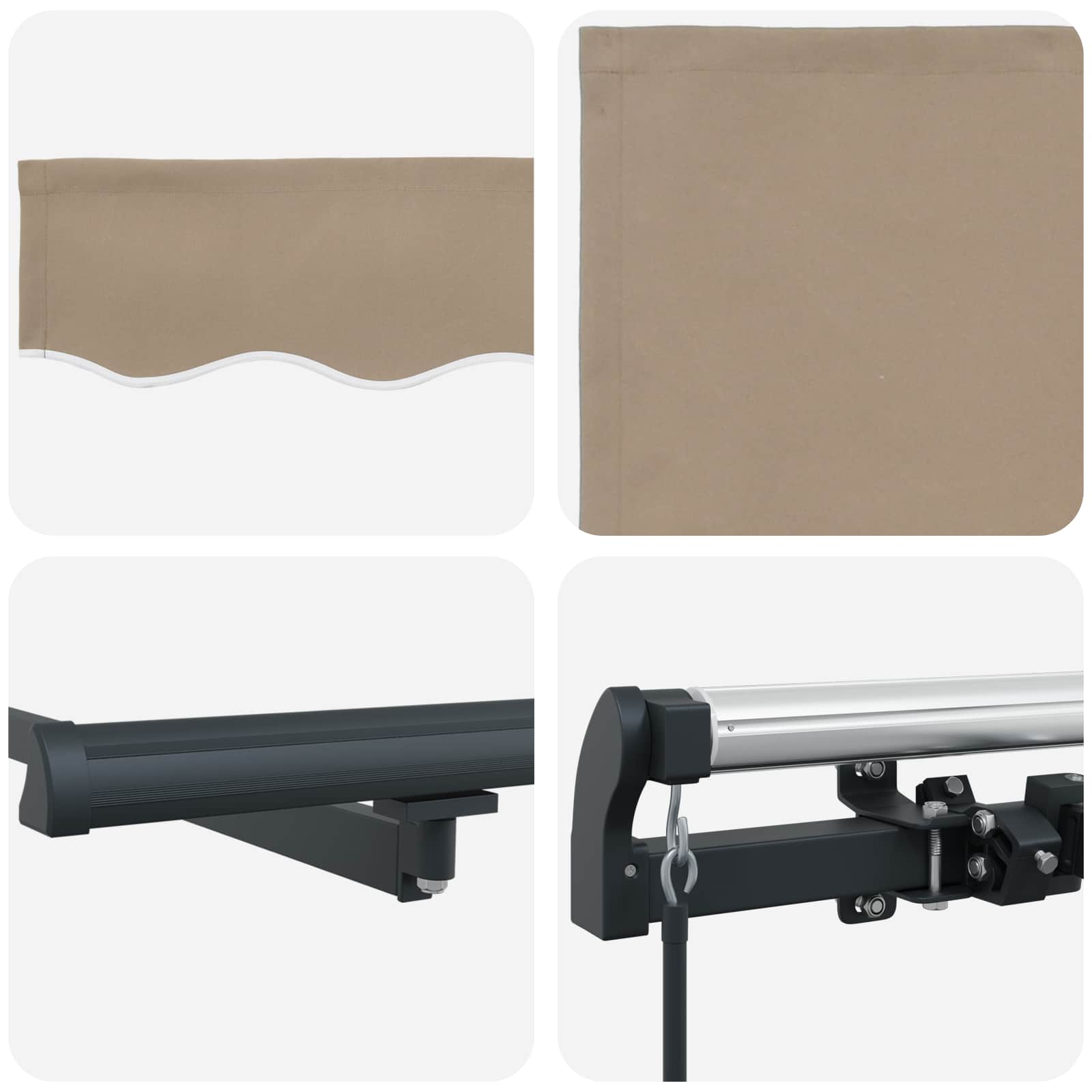 Tenda retrattile Beige 600 × 350 cm Poliestere e Alluminio