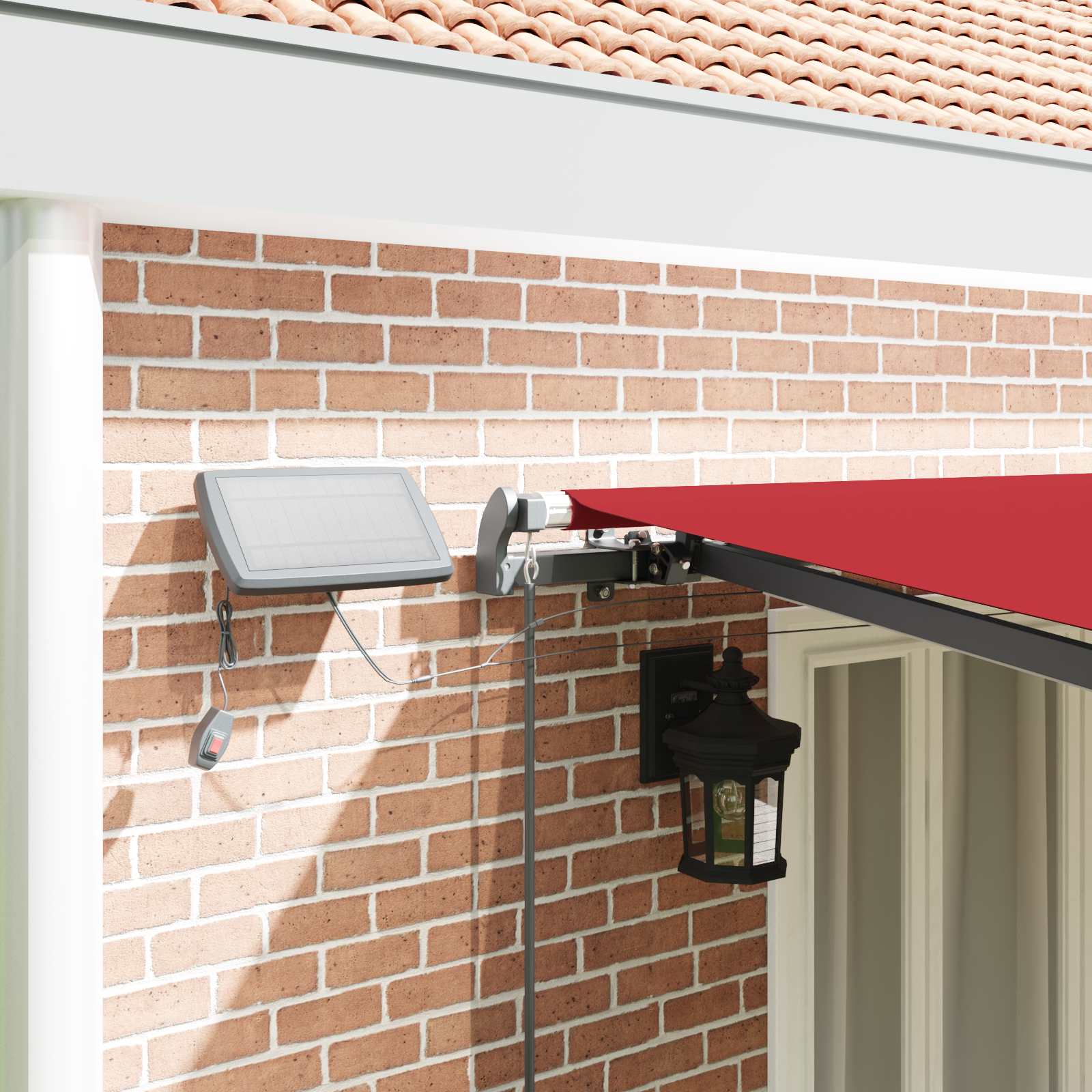 Tenda retrattile Rosso 600 × 350 cm Tessuto e Alluminio