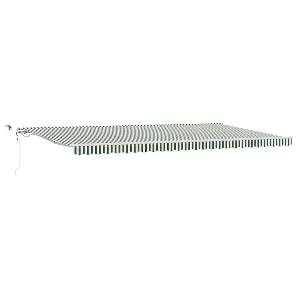 Tenda retrattile Verde e Bianco 600 × 350 cm Poliestere