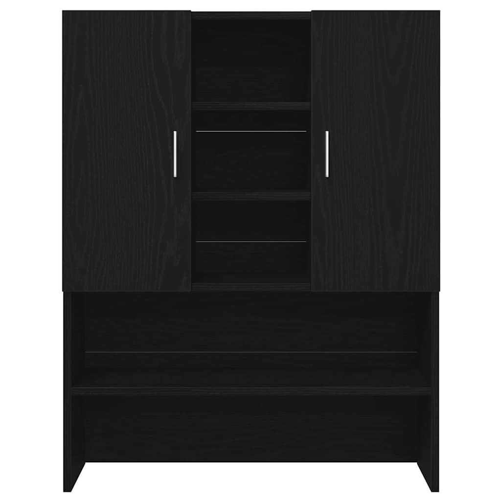 Armadio per Lavatrice 2 pz Rovere Nero 70,5 x 71,5 x 181,5 cm