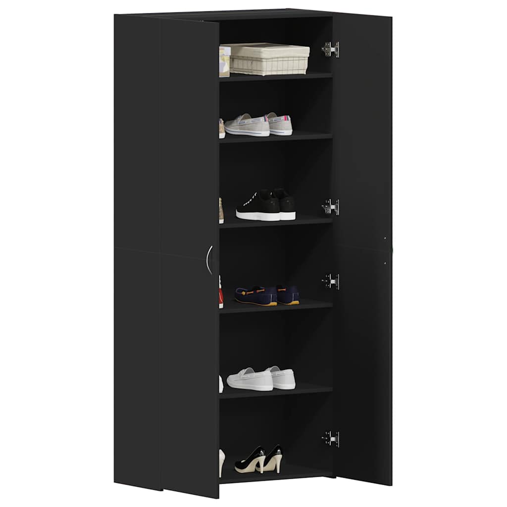 Mobile per scarpe 80 x 35.5 x 180 cm Legno ingegnerizzato Nero