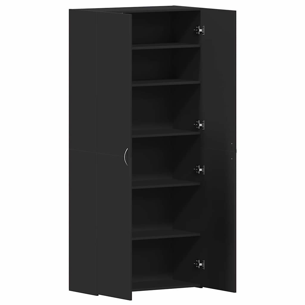Mobile per scarpe 80 x 35.5 x 180 cm Legno ingegnerizzato Nero