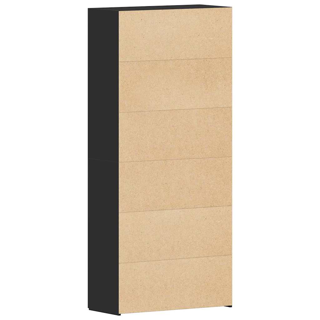 Mobile per scarpe 80 x 35.5 x 180 cm Legno ingegnerizzato Nero