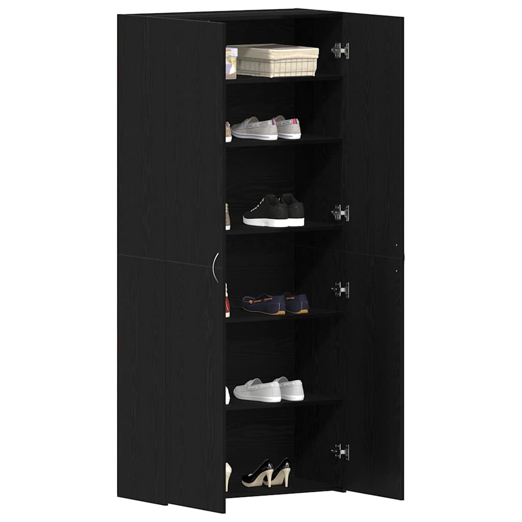 Mobile per scarpe 80 x 35.5 x 180 cm Legno ingegnerizzato Nero