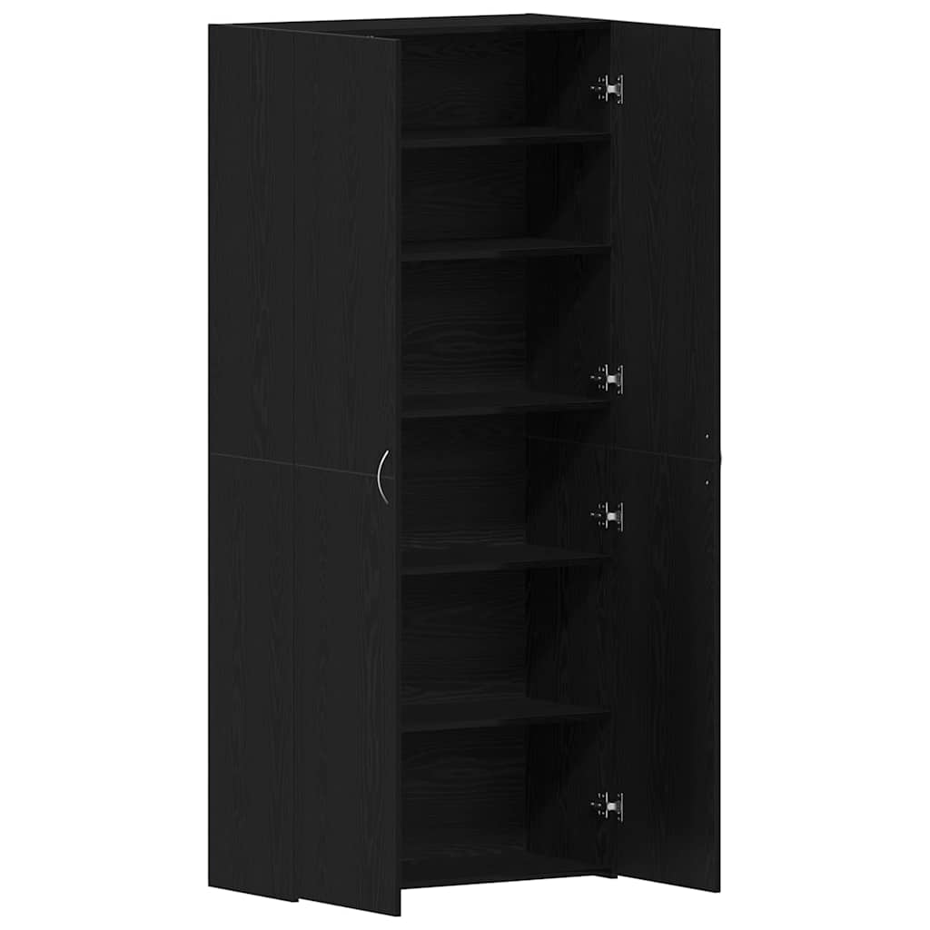 Mobile per scarpe 80 x 35.5 x 180 cm Legno ingegnerizzato Nero